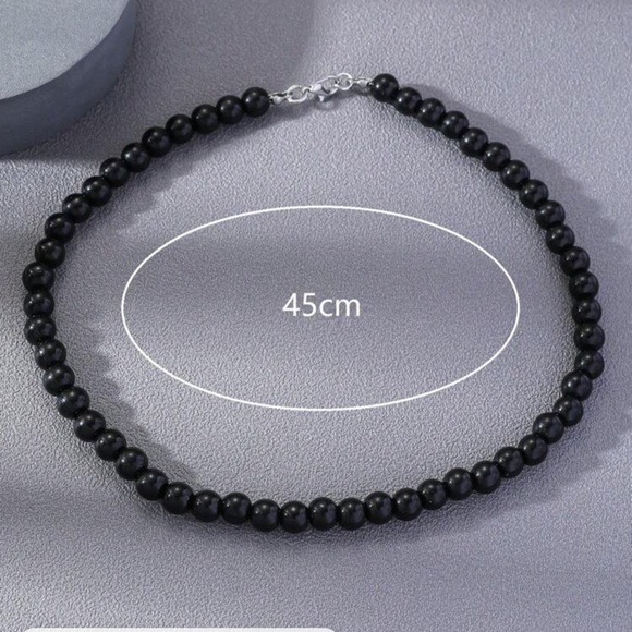 Rainbow Treble Clef, Music Pendant Charm Faux Black Pearl Beaded Necklace - Picture 6 of 9